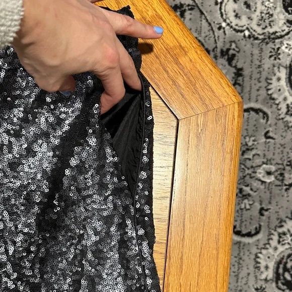 *JOHNNY WAS* Black x Silver Sequin Simona Jogger Pants Size Medium - Picture 7 of 11